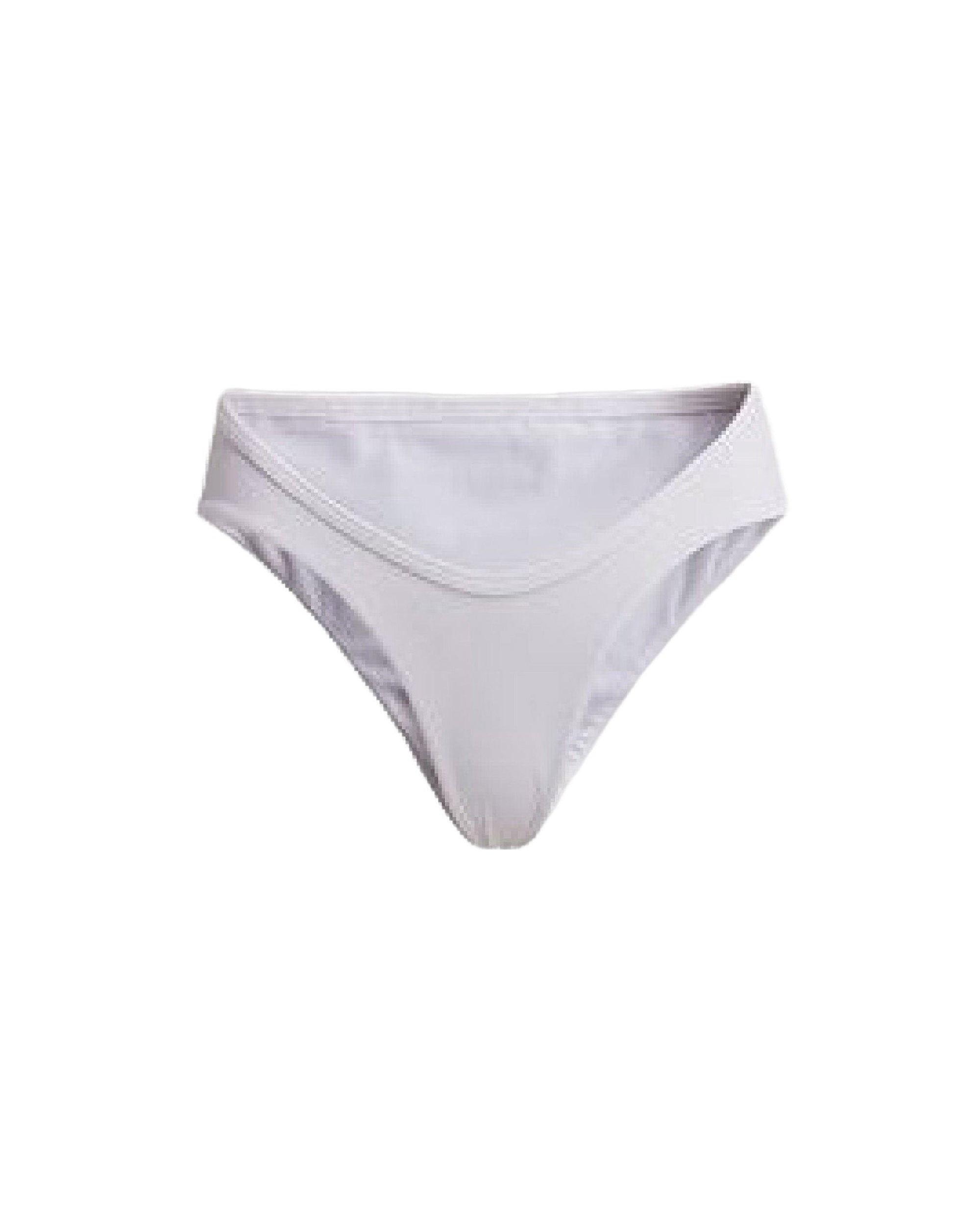Bas de bikini en lycra côtelé - White