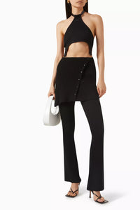 SHORT OVER SKIRT RIB KNIT