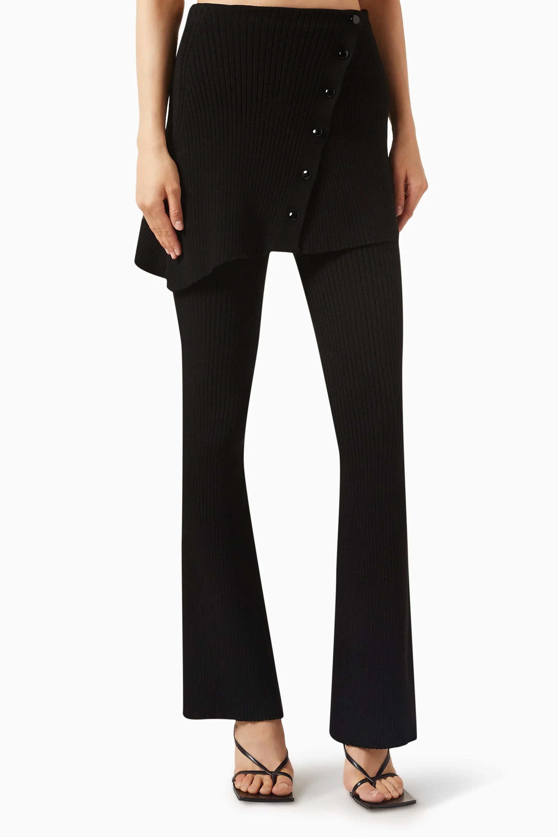 SHORT OVER SKIRT RIB KNIT
