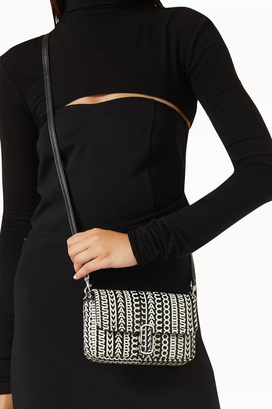 PETIT   Petit sac à bandoulière en cuir - Black & White