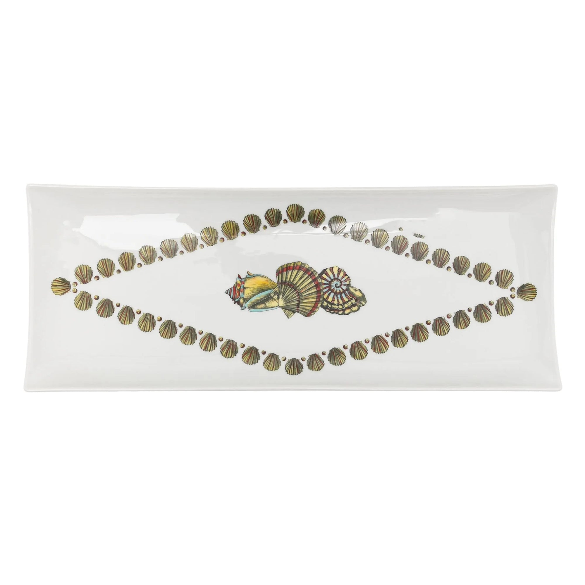 Plateau Giro di Conchiglie en porcelaine - Multico & Noir & Blanc