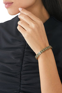 Bracelet Monogram gravé en laiton - Aged Gold