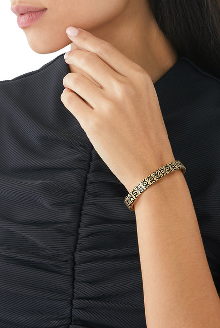 Bracelet Monogram gravé en laiton - Aged Gold