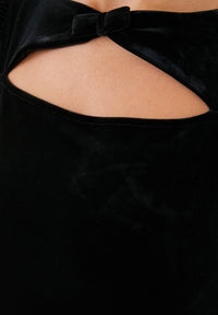 Body ajouré en velours - Black