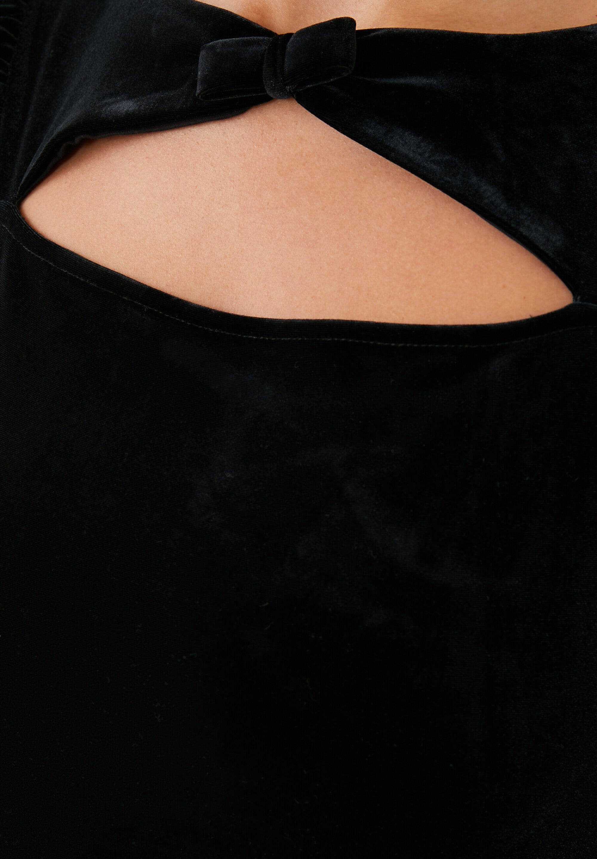 Body ajouré en velours - Black