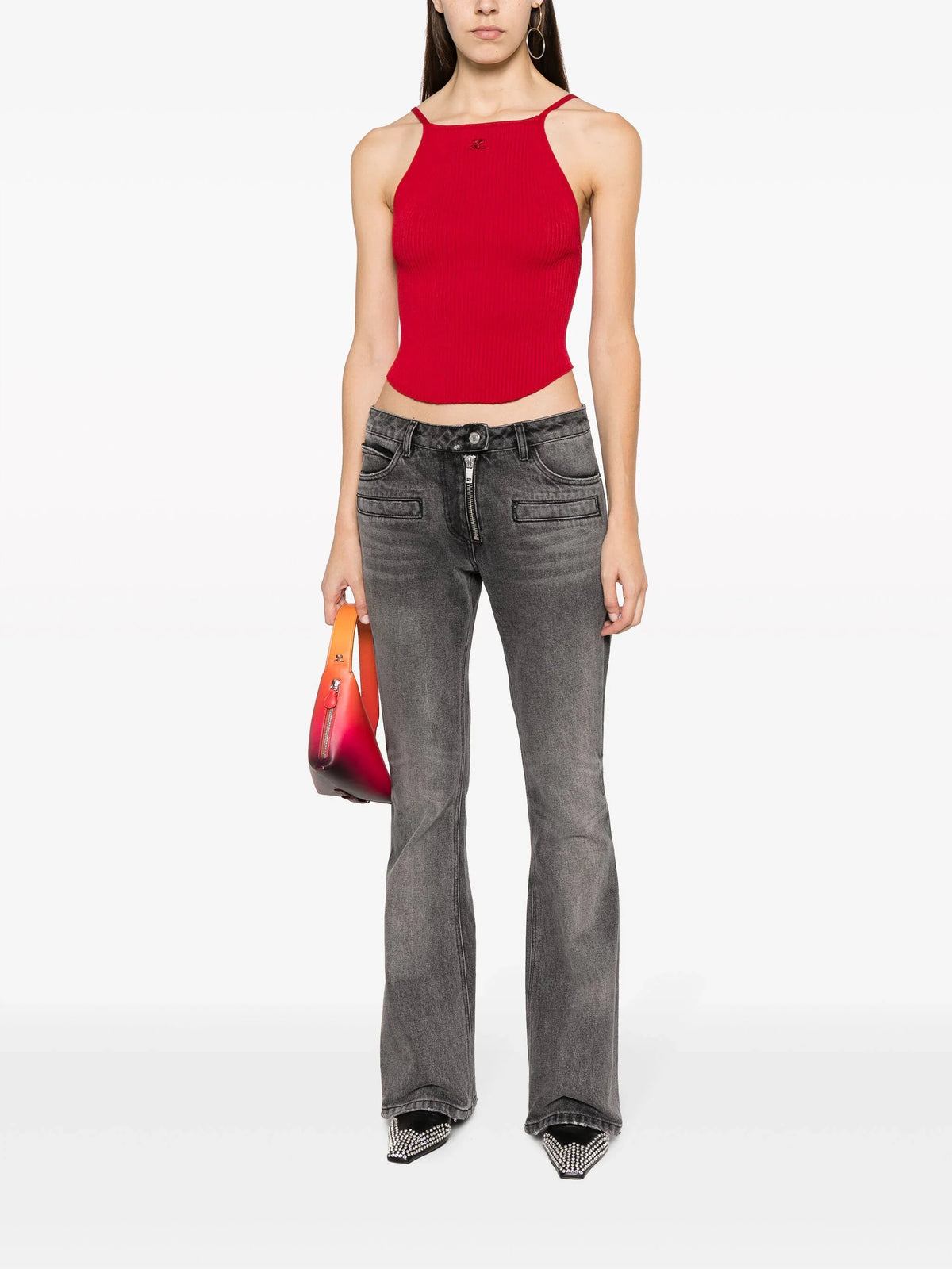 PANTALON BOOTCUT ZIPPÉ EN DENIM