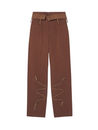 Pantalon Asao à détails - Brown