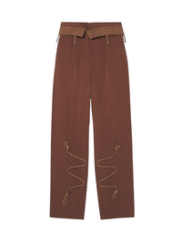 Pantalon Asao à détails - Brown