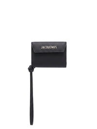 Porte-cartes à logo en cuir - Black