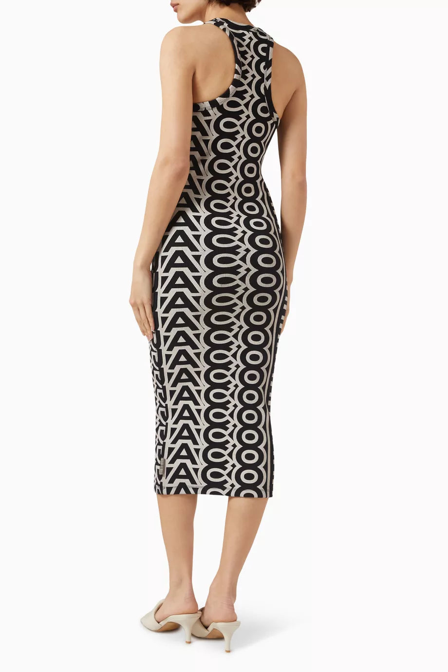 Robe Monorgramme racer à côtes - Black & Ivory