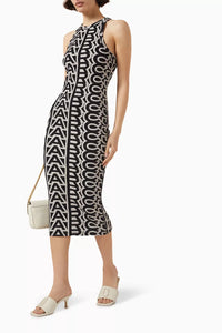 Robe Monorgramme racer à côtes - Black & Ivory