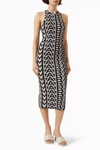 Robe Monorgramme racer à côtes - Black & Ivory