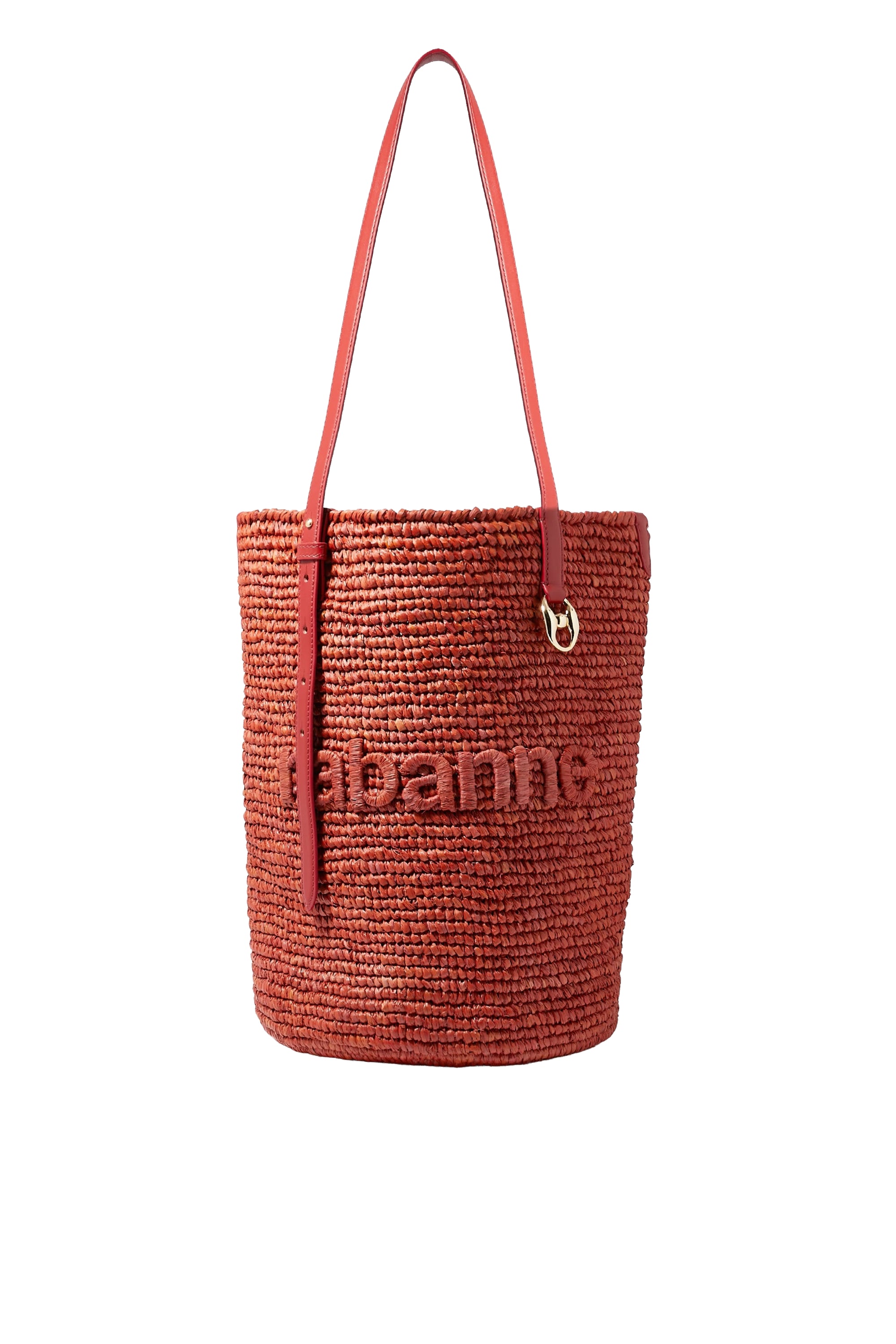 Bag with raffia logo - Brick