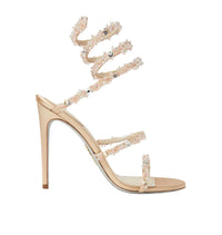 Sandales à talons Cinderella Cleo 105 à strass en satin - Beige & Shadow