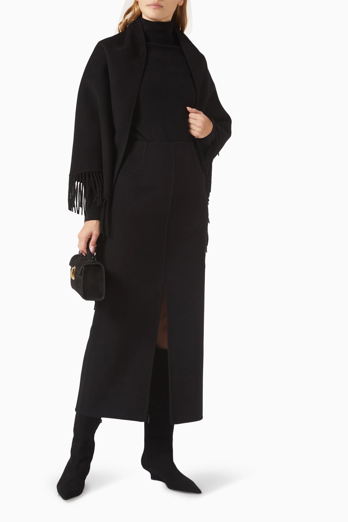 Jupe tissée en laine - Noir