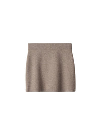 Jupe maille double en cachemire - Beige