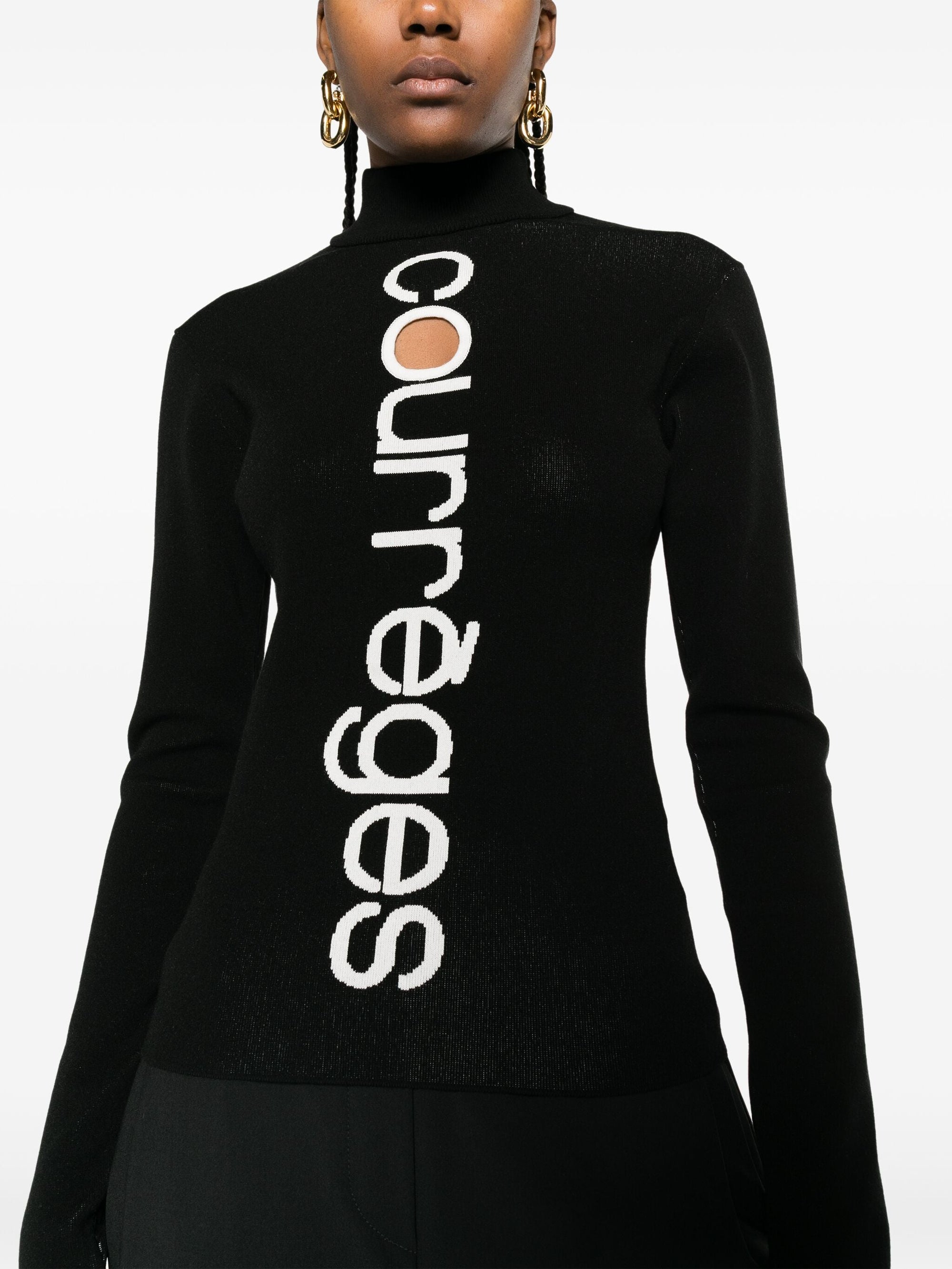 37pcs RELIQUAT 220€ / Pull courrèges intarsia - Black & Heritage white