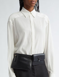 Sac ceinture zippé en cuir - Black