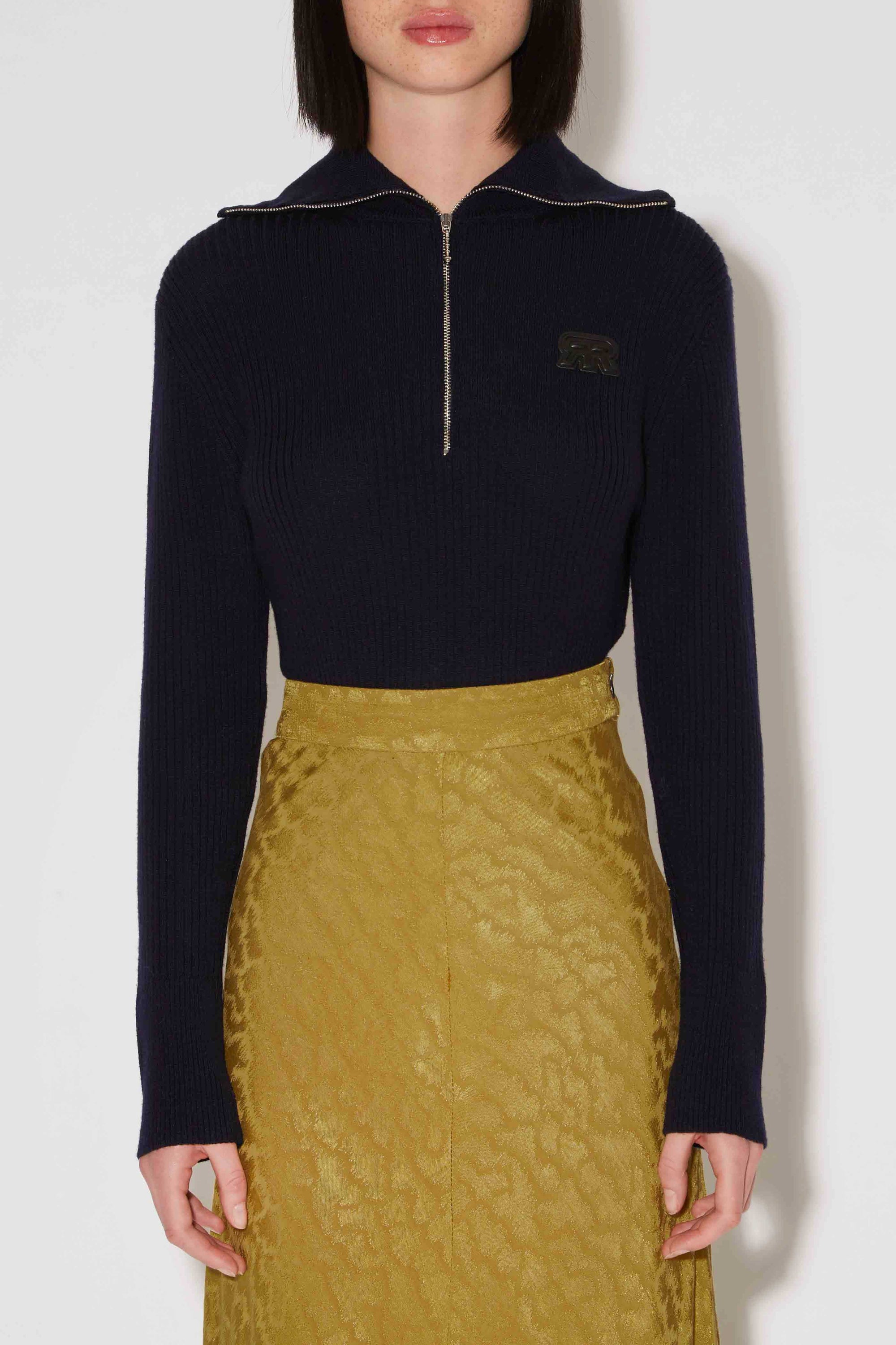 Jupe Elton en jacquard - Olive