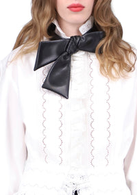 Collier nœud en similicuir - Black