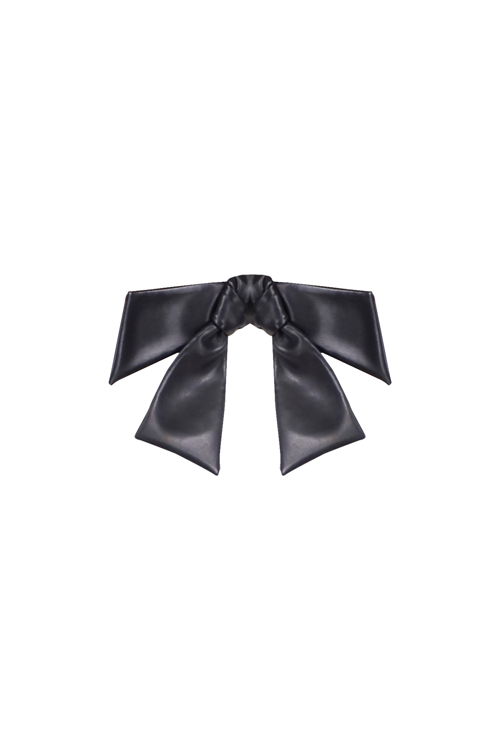 Collier nœud en similicuir - Black