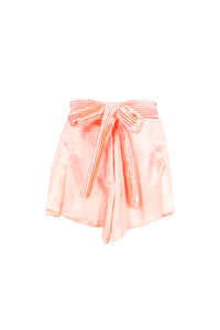 Short satiné à ceinture - Salmon Pink