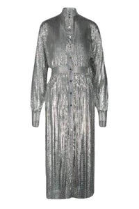 Sparkling long-sleeved dress - Silver