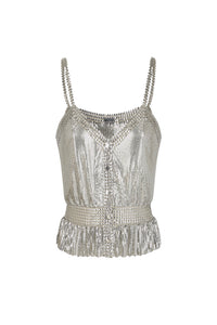 Chainmail strapless top - Silver