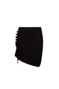 Jupe courte plissée asymétrique - Black