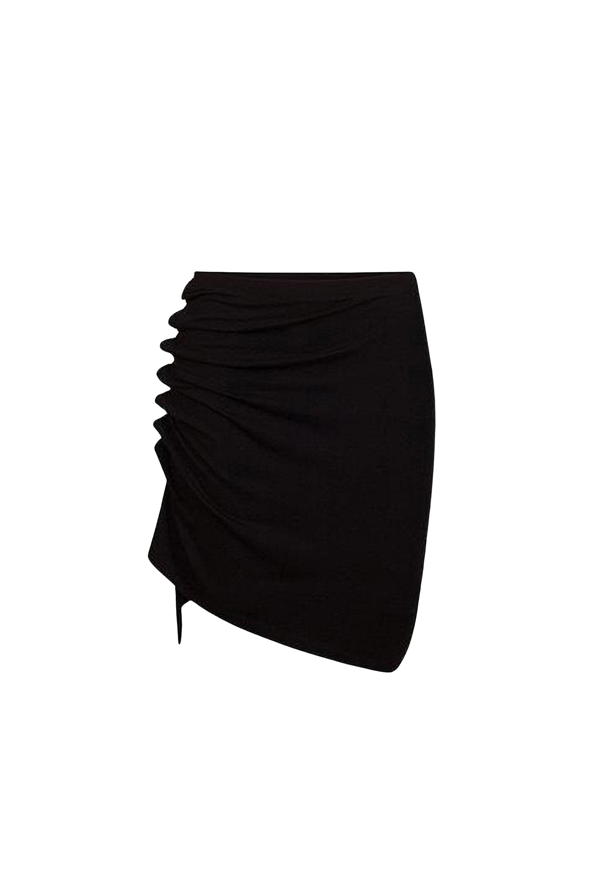 Jupe courte plissée asymétrique - Black