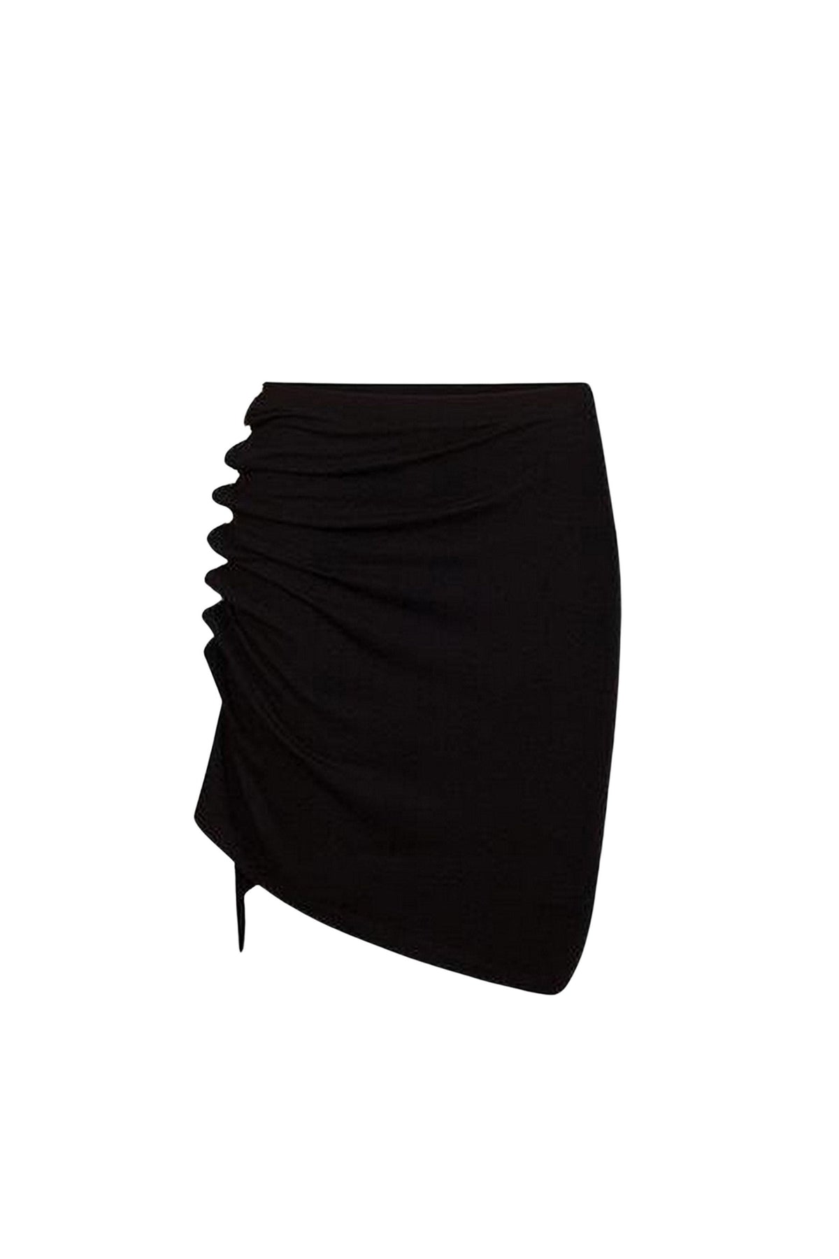 Jupe courte plissée asymétrique - Black