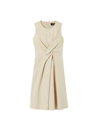 Mid-length cotton dress - Biscuit