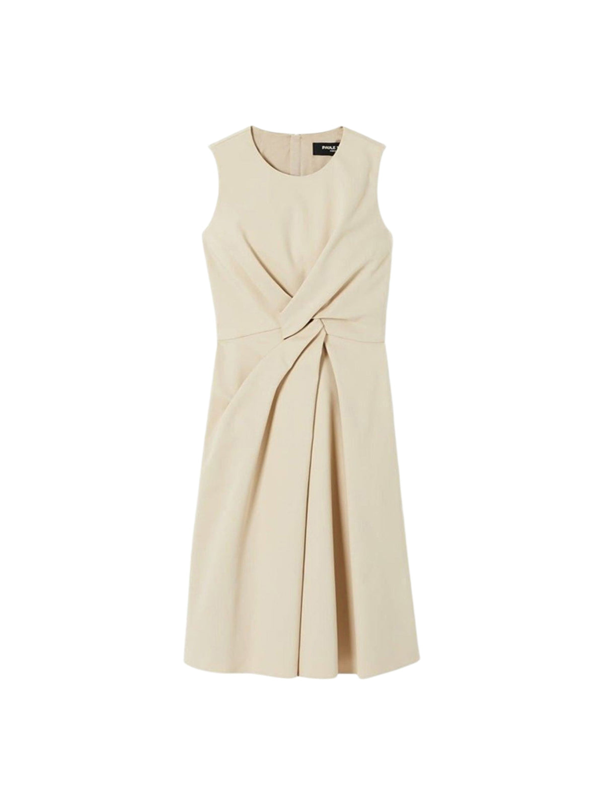Mid-length cotton dress - Biscuit