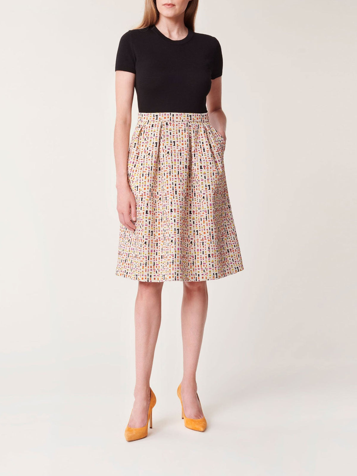 Wool jacquard print dress - Multicoloured