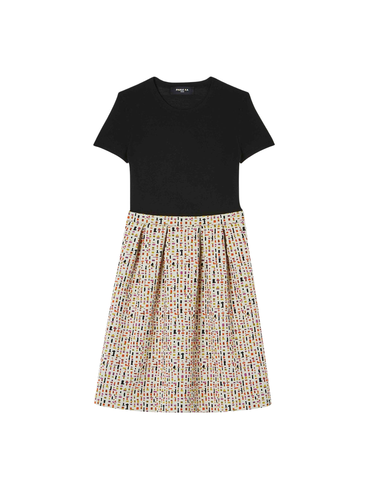 Wool jacquard print dress - Multicoloured
