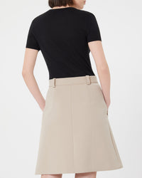 BEIGE ROBE BI-MATIERE