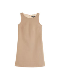 Sleeveless A-line dress - Beige
