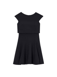 Short-sleeved zip-up dress - Black