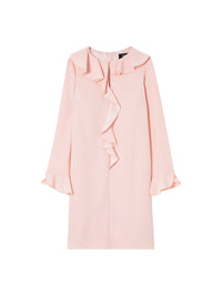 Robe fluide à volants - Poudre