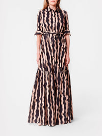 Long printed cotton dress - Poudre & Noir