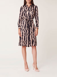 Short printed satin dress - Poudre & Noir