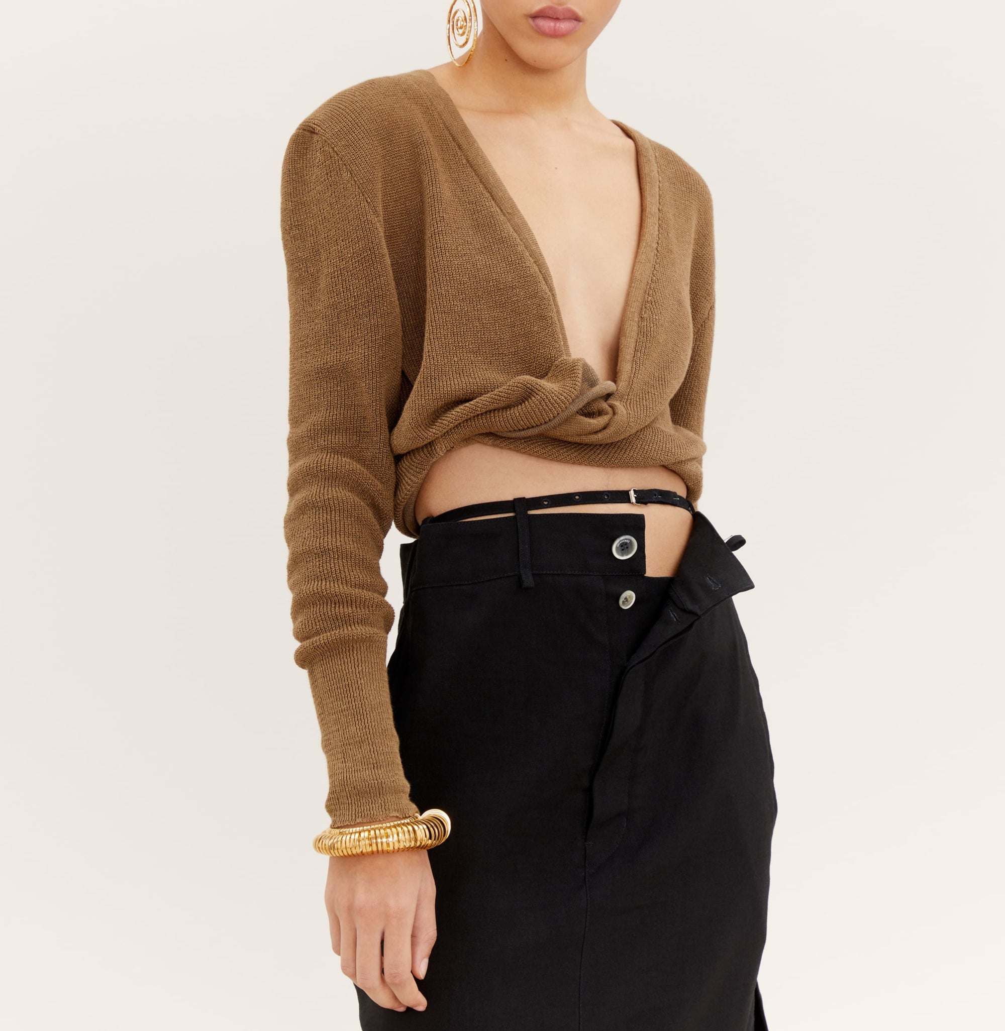 LIGHT BROWN LE GILET NOUE