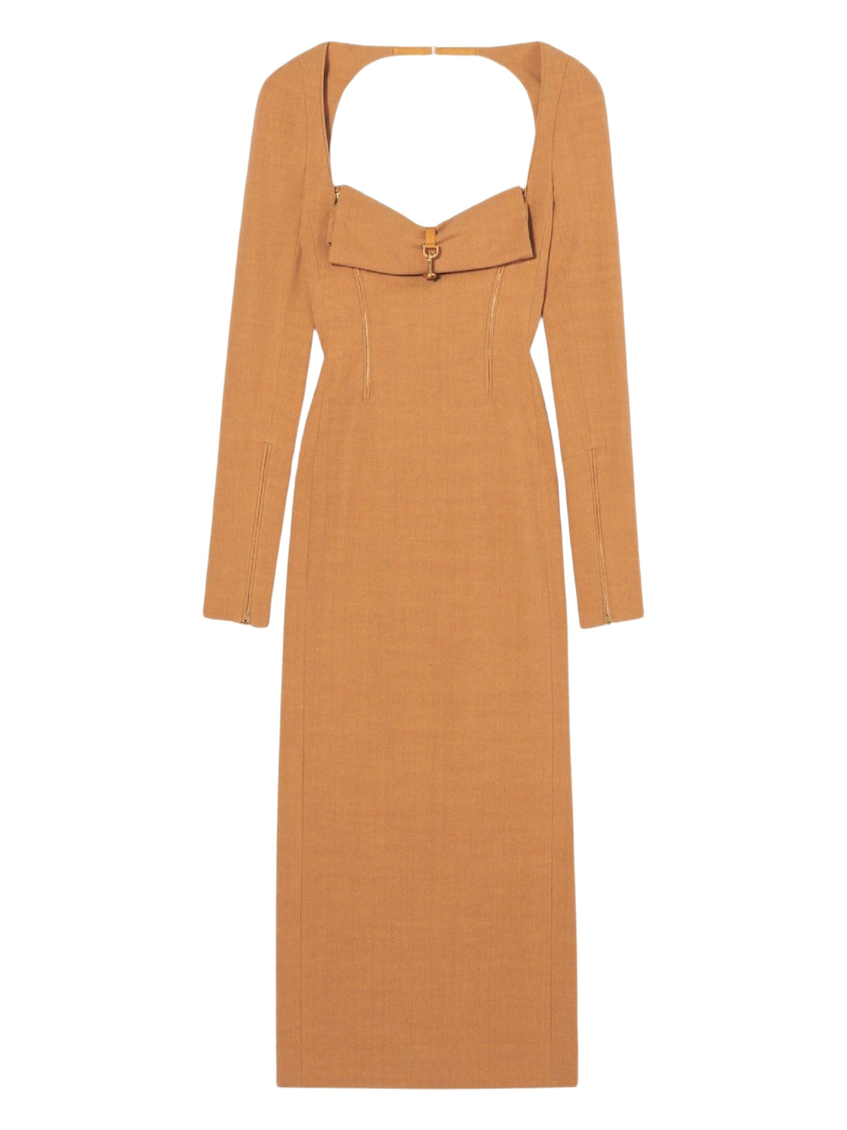 Robe midi Terra à poignets zippés - Camel