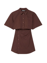 Robe courte Arles boutonnée - Brown