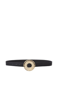 Ceinture à fermeture disque en cuir - Black