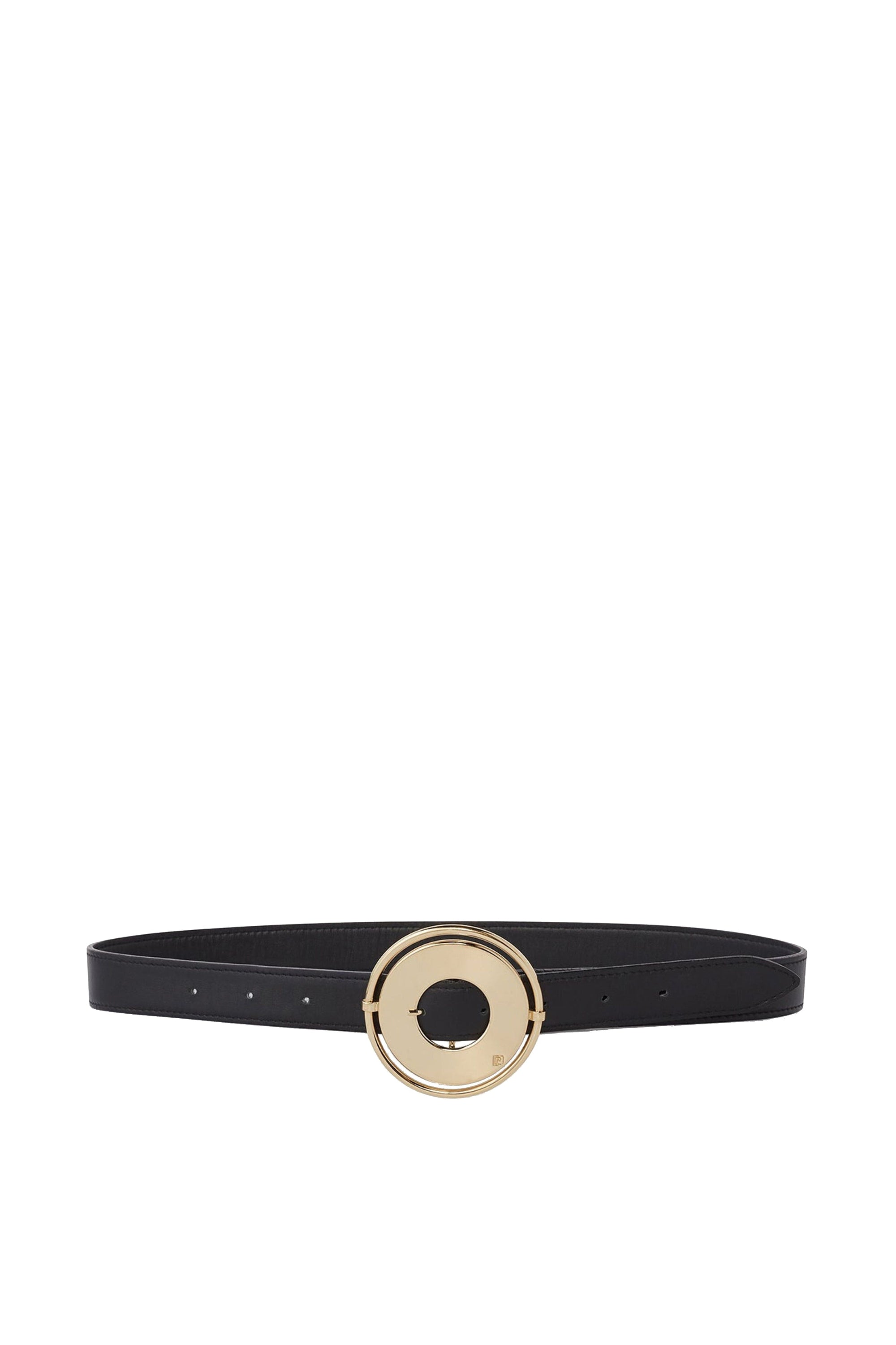Ceinture à fermeture disque en cuir - Black