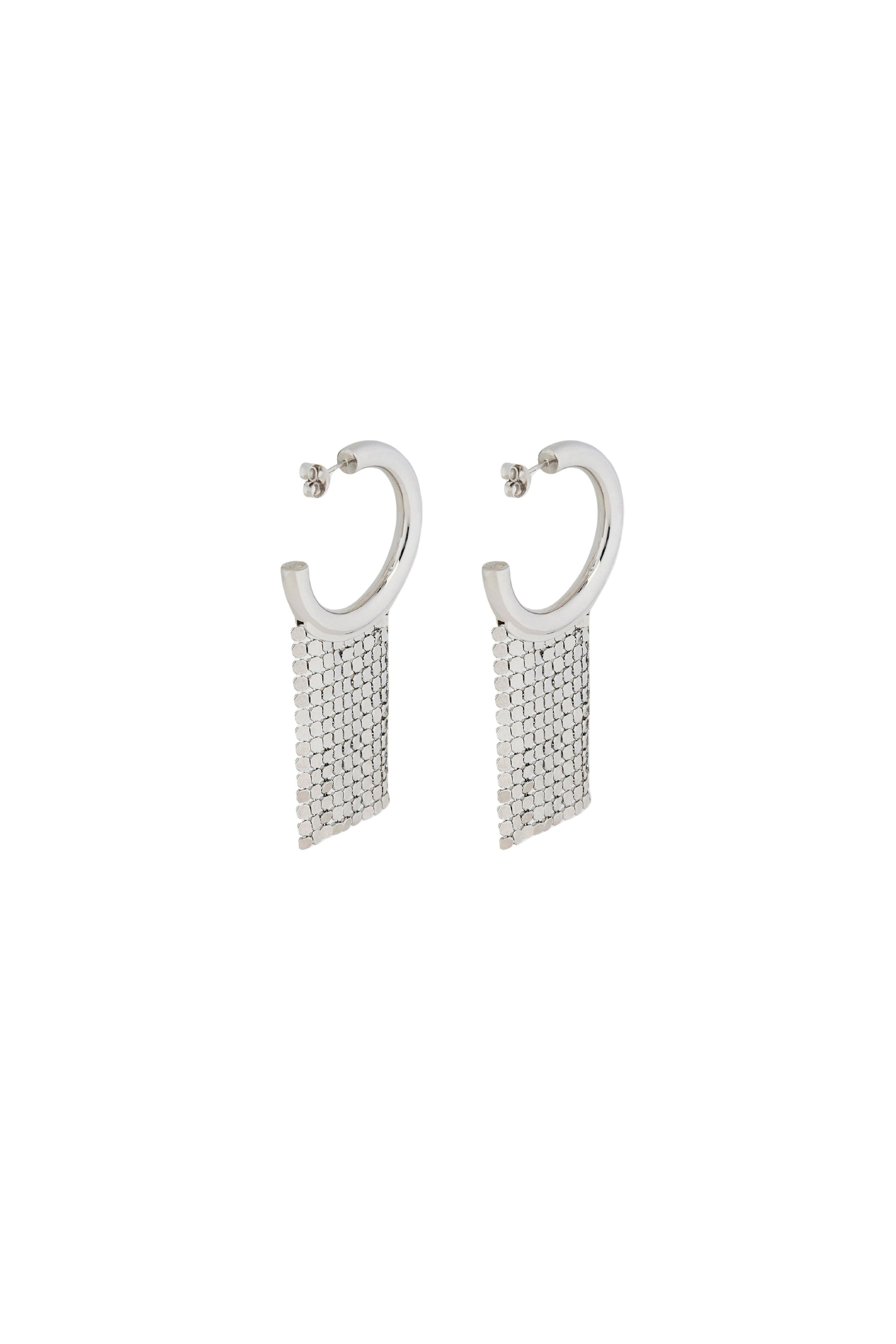 Créoles en mesh Pixel - Silver