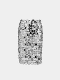 THE SILVER SPARKLE DISCS MIDI SKIRT