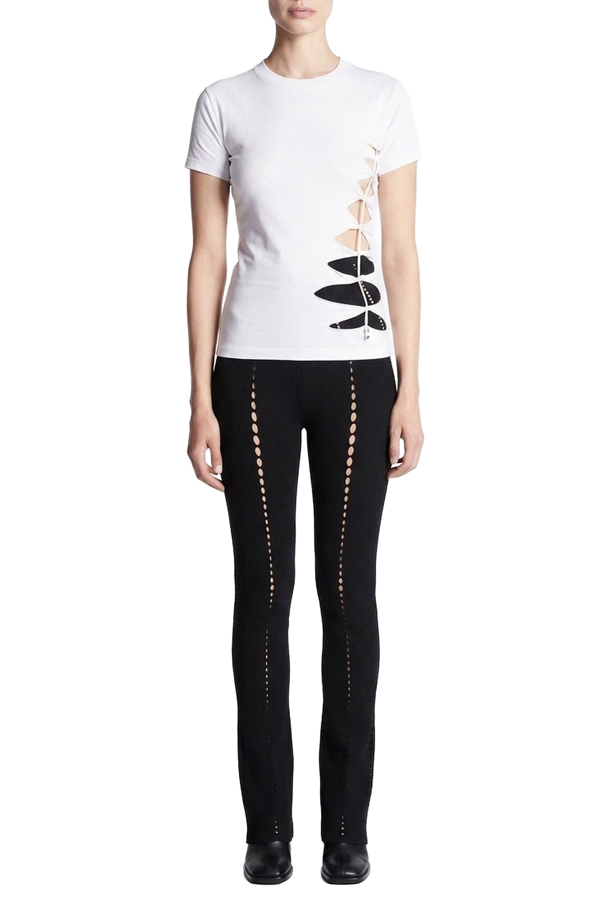 Les Marins openwork T-shirt - White