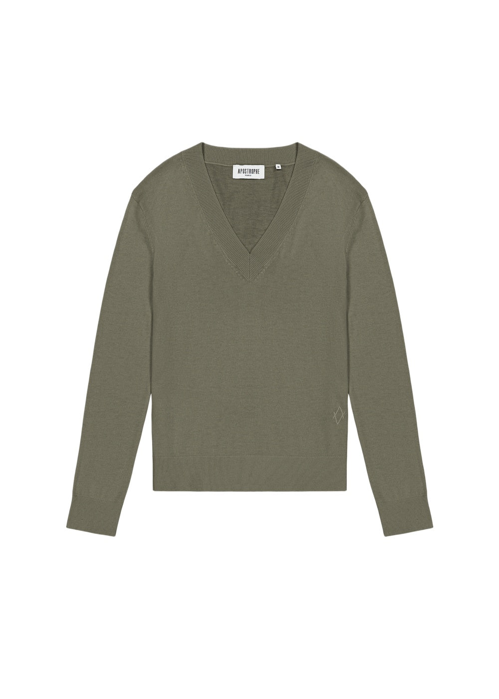 V-neck jumper in wool and cashmere - Sage